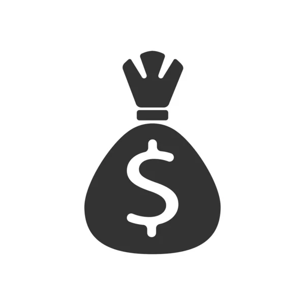Money Bag Icona Vettoriale Isolato Sfondo Bianco — Vettoriale Stock