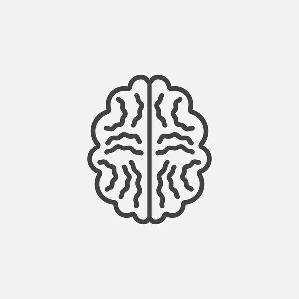 Brain Line Icon Outline Vector Illustration Linear Pictogram Isolated White — Stock Vector