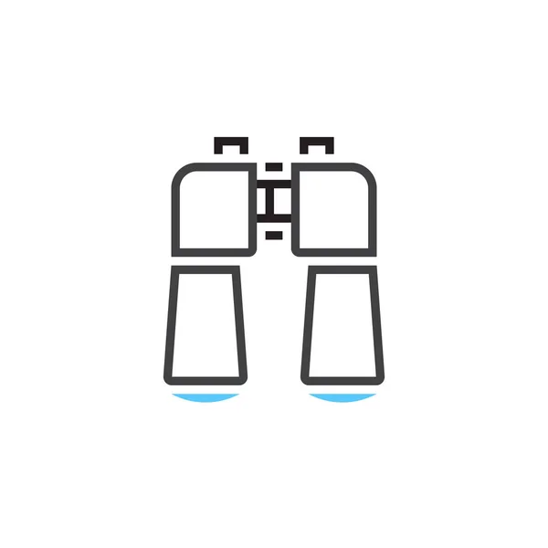 Binoculares Icono Línea Ilustración Del Logotipo Del Vector Esquema Búsqueda — Vector de stock