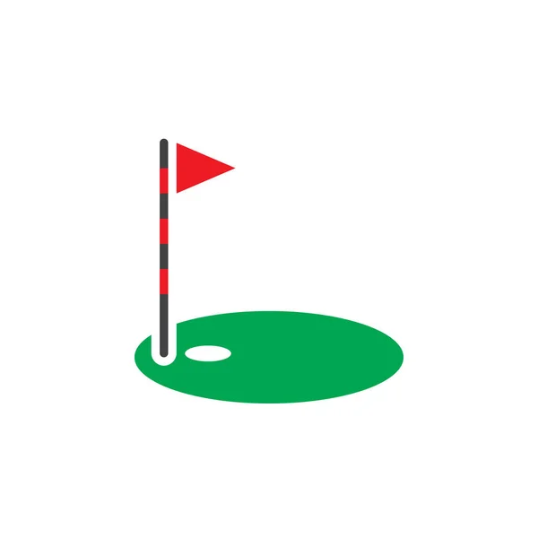 Golfpálya Ikon Elszigetelt Fehér Background — Stock Vector