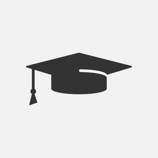 Graduation Cap Icon Izolat Fundal Alb — Vector de stoc