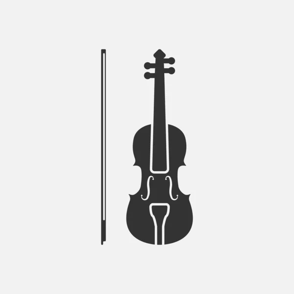 Violino Ícone Vetor Isolado Fundo Branco — Vetor de Stock
