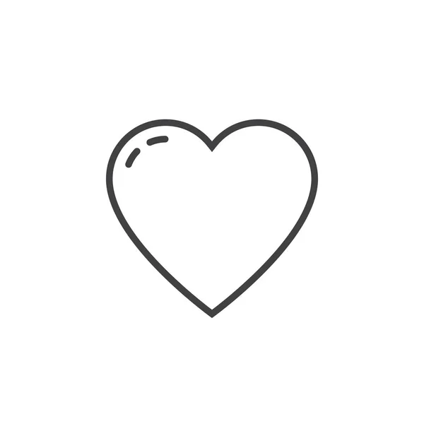 Hjärta Ikon Logotypen För Kärlek Disposition Vektorillustration Linjär Piktogram Isolerad — Stock vektor