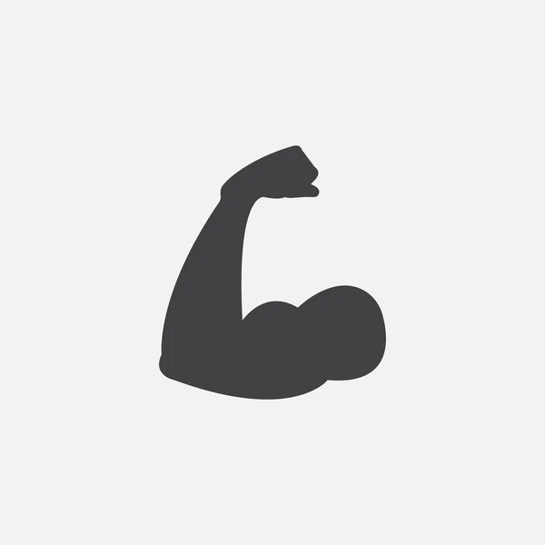 Biceps Pictogram Geïsoleerd Witte Achtergrond — Stockvector