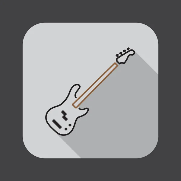 Basová Kytara Ikonu Izolovaných Bílém Pozadí — Stockový vektor