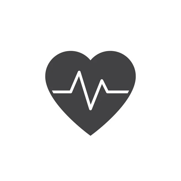 Heartbeat Ikonen Vektor Puls Solid Logo Illustration Piktogram Isolerad Vit — Stock vektor