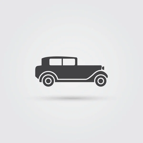 Иконка Ретро Автомобиля Векторная Иллюстрация Белом Фоне — стоковый вектор