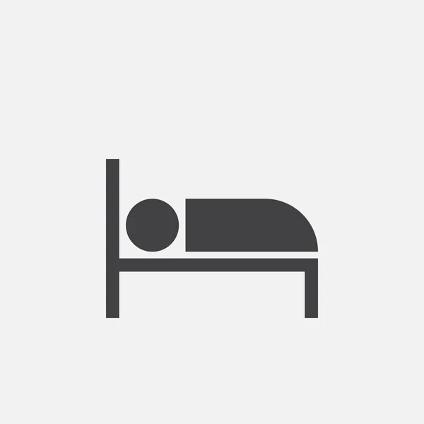 Hotel Room Bed Icon Isolated White Background — Stock Vector