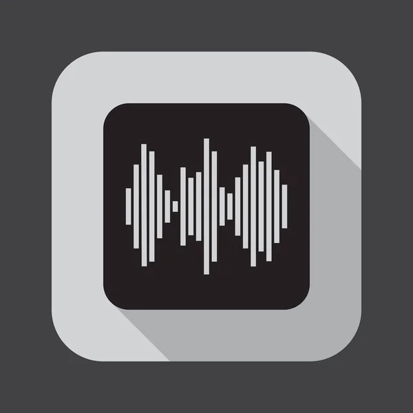 Ηχητικό Κύμα Εικονίδιο Μαύρο Φόντο — Διανυσματικό Αρχείο
