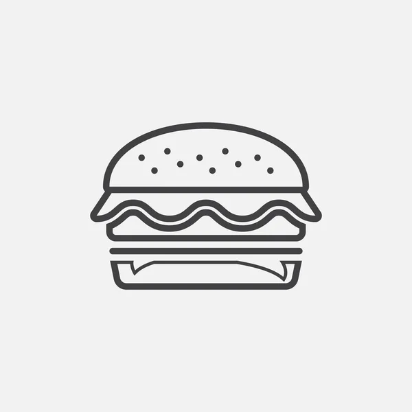 Icône Hamburger Isolé Sur Fond Blanc — Image vectorielle