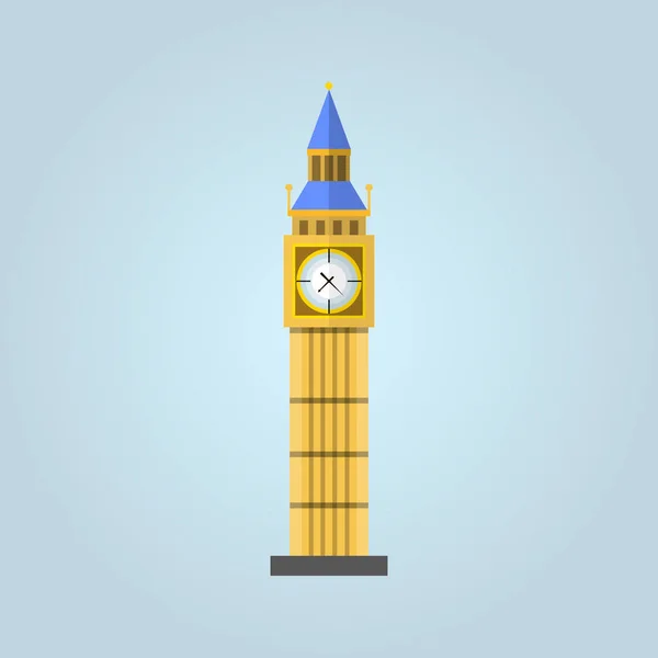 Big Ben Vector Illustration Sur Fond Bleu — Image vectorielle
