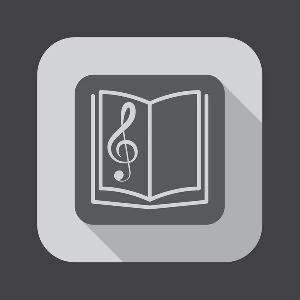 Musik Book Ikonen Svart Bakgrund — Stock vektor