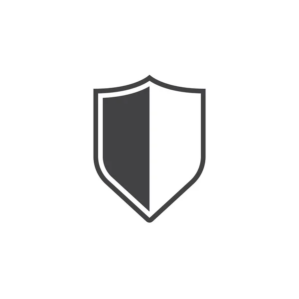 Kalkan Simge Vektör Koruma Katı Logo Illüstrasyon Üzerinde Beyaz Izole — Stok Vektör