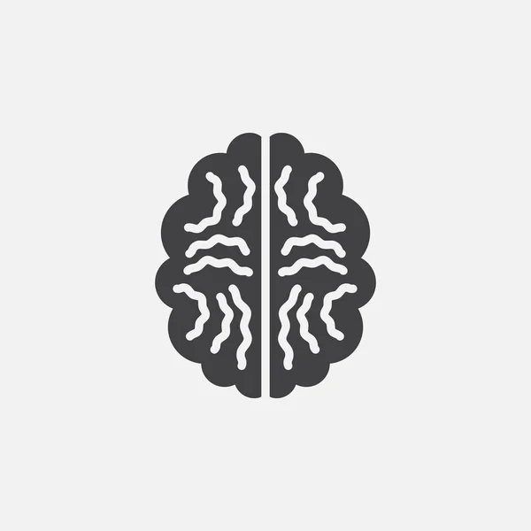 Brain Solid Icon Vector Illustration Pictogram Isolated White — Stock Vector