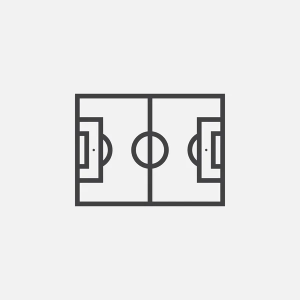 Voetbal Veld Pictogram Geïsoleerd Witte Achtergrond — Stockvector