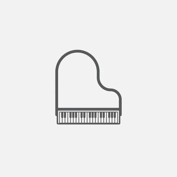 Zongora Ikon Elszigetelt Fehér Background — Stock Vector