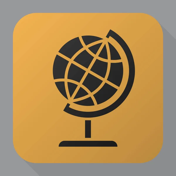 Globe Icon Vector Brown Background — Stock Vector
