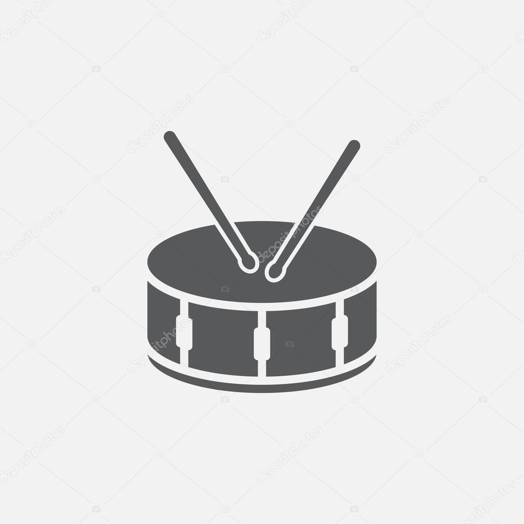 Snare drum icon isolated on white background
