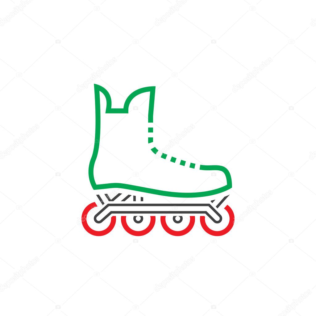 roller skate icon isolated on white background 