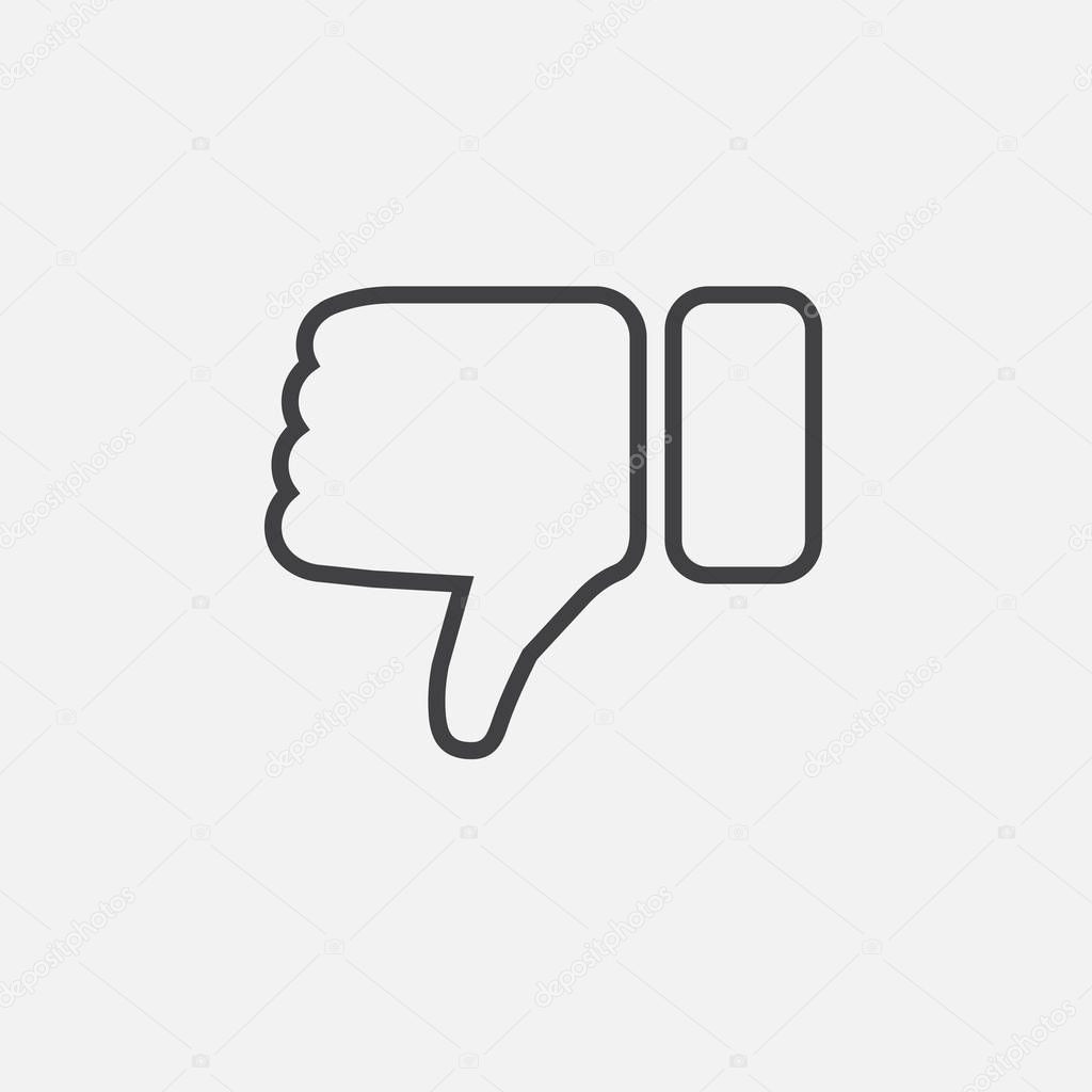 thumbs down icon isolated on white background 