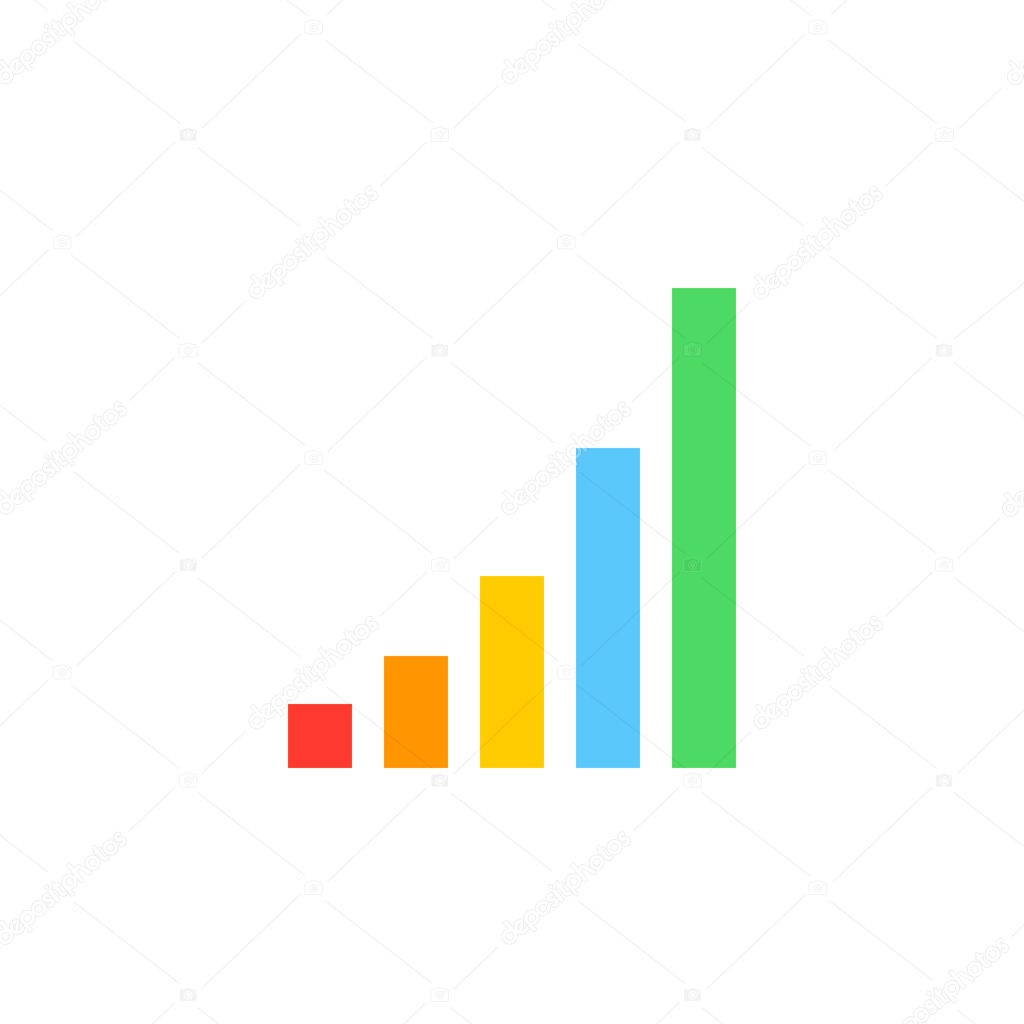 Signal icon vector, growing chart solid logo illustration, colorful pictogram isolated on white