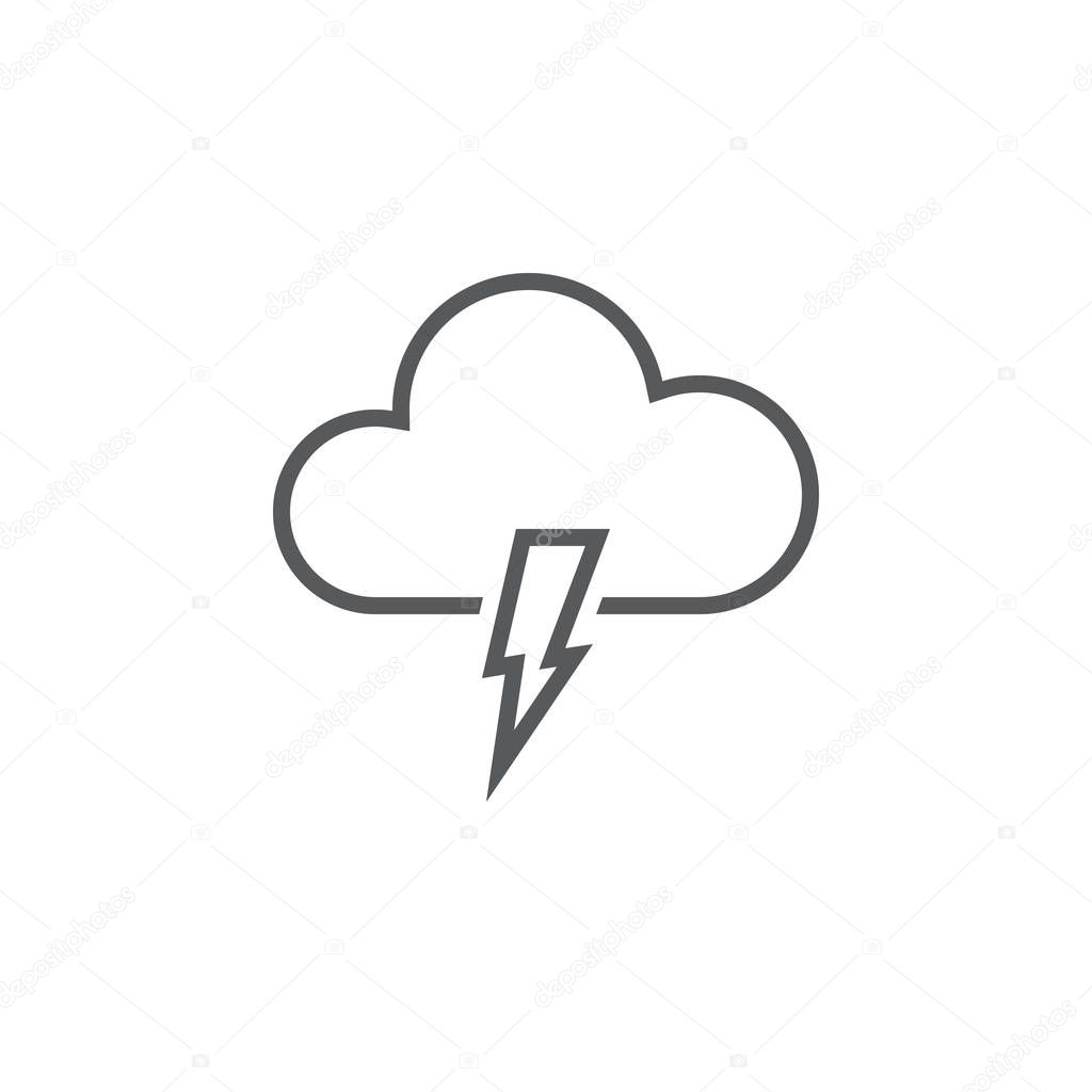 Lightning icon isolated on white background 