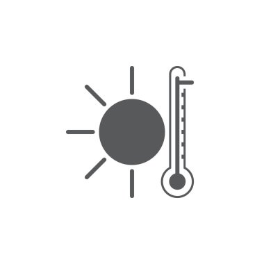 Beyaz arka plan üzerinde izole sıcak hava simgesi 