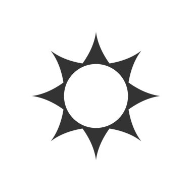 Beyaz arkaplanda izole edilmiş güneş simgesi 