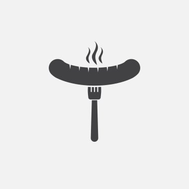 Beyaz arka plan üzerinde izole sosis simgesi 