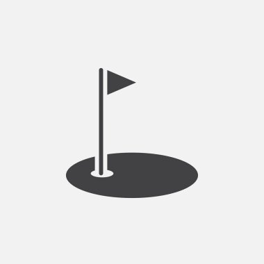 Beyaz arka plan üzerinde izole golf sahası simgesi 