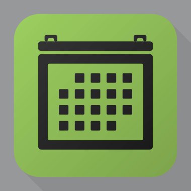 Takvim simge vektör yeşil arka plan üzerinde izole 