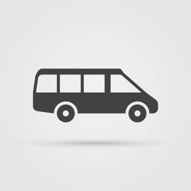 Minibüs kutsal kişilerin resmi, vektör illüstrasyon izole beyaz arka plan üzerinde 