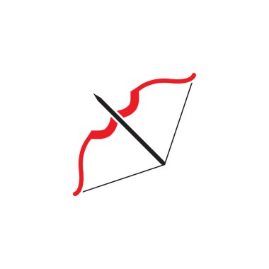 Beyaz arka plan üzerinde izole yay ve ok simgesi 