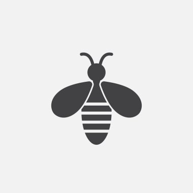 Beyaz arkaplanda arı simgesi izole edildi