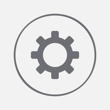 Dişli simgesini. düz dişli kayıt üzerinde izole beyaz arka plan 