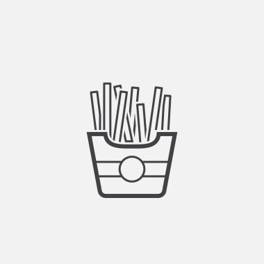 Beyaz arka plan üzerinde izole patates kızartması simgesi 