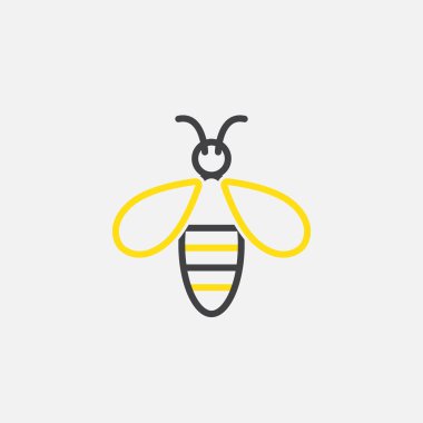 Beyaz arkaplanda arı simgesi izole edildi