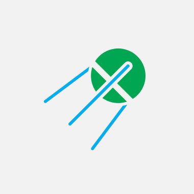 uydu sağlam simgesi, sputnik renk vektör çizim, üzerinde beyaz izole piktogram