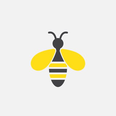 Beyaz arkaplanda arı simgesi izole edildi