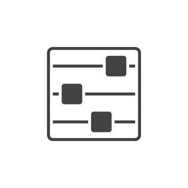 Seçenekleri simge vektör, ayarları katı logo, beyaz, piksel mükemmel illüstrasyon izole piktogram