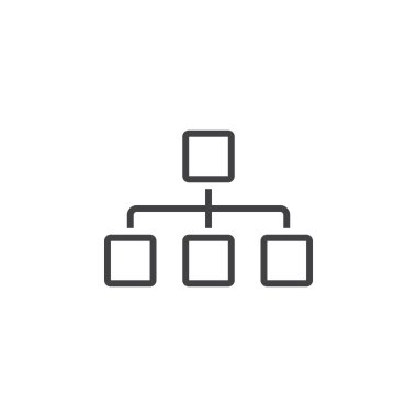 Site Haritası satırı simgesi, grafik Anahat vektör logo, doğrusal piktogram beyaz, piksel mükemmel illüstrasyon izole