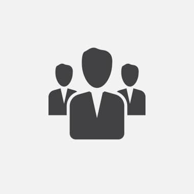 insanlar katı simgesi, vektör çizim, beyaz, liderlik sembolü izole piktogram