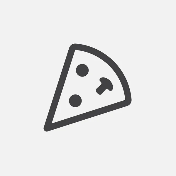 Pizza Pictogram Geïsoleerd Witte Achtergrond — Stockvector