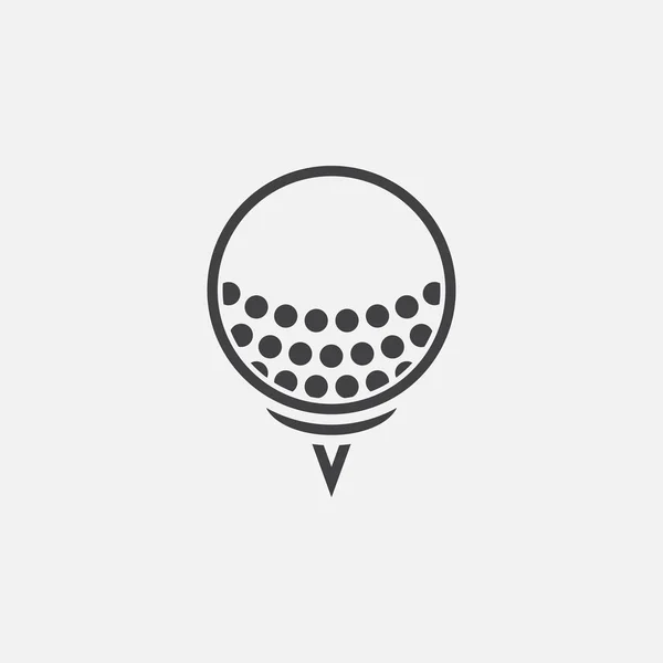 Golf Labda Tee Ikon Elszigetelt Fehér Background — Stock Vector