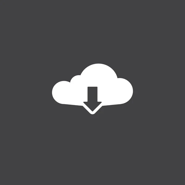 Nube Subir Icono Aislado Sobre Fondo Negro — Vector de stock