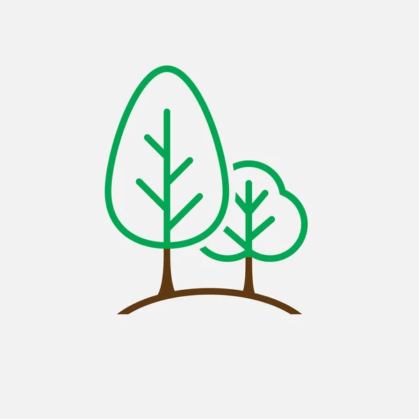 Ikon Pohon Diisolasi Pada Latar Belakang Putih - Stok Vektor