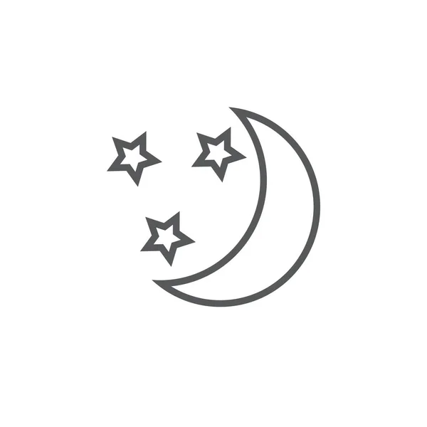 Φεγγάρι Και Αστέρια Εικονίδιο Που Απομονώνονται Λευκό Φόντο — Διανυσματικό Αρχείο