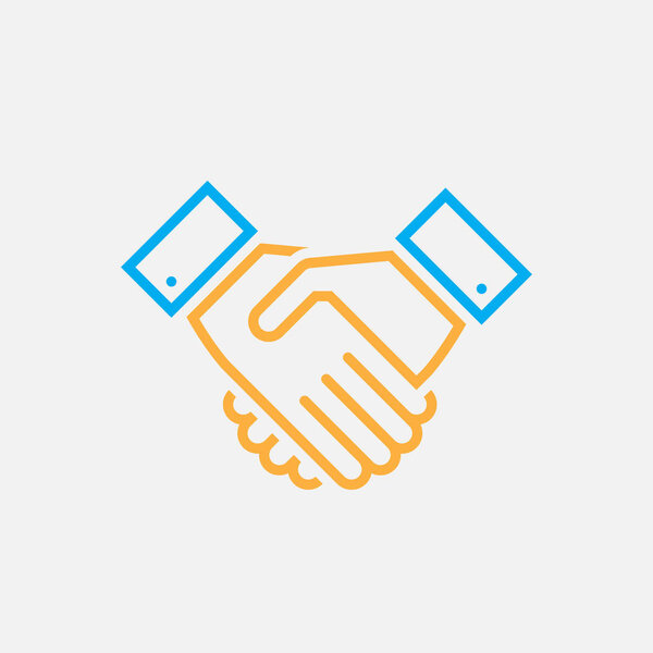 handshake line icon, color outline vector illustration, linear pictogram isolated on white