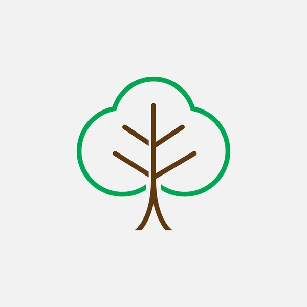 Ikon Pohon Diisolasi Latar Belakang Putih - Stok Vektor