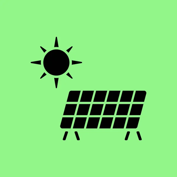 Icono Del Panel Energía Solar Icono Web Plano Signo Aislado — Vector de stock